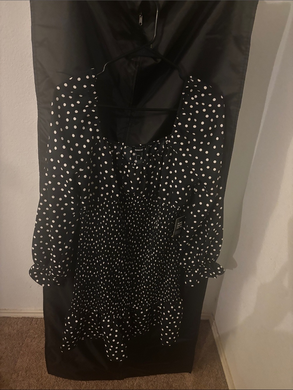 Express Black and White Polka Dot Mini Dress